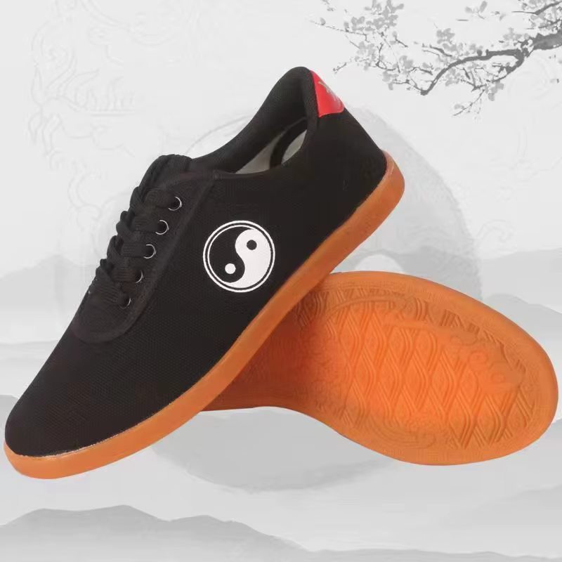 Chaussures de Tai Chi souples pour personnes d'âge moyen et âgées, en cuir, avec semelle en tendon d