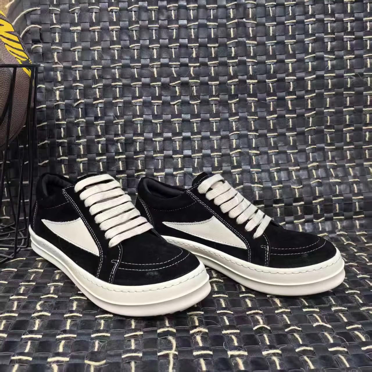 Chaussures décontractées pour hommes, baskets basses en toile noires et marron, baskets de luxe en c