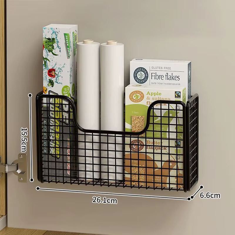 Boîte de rangement de porte d'armoire de cuisine sans poinçon, support en fer, armoire murale, suppo