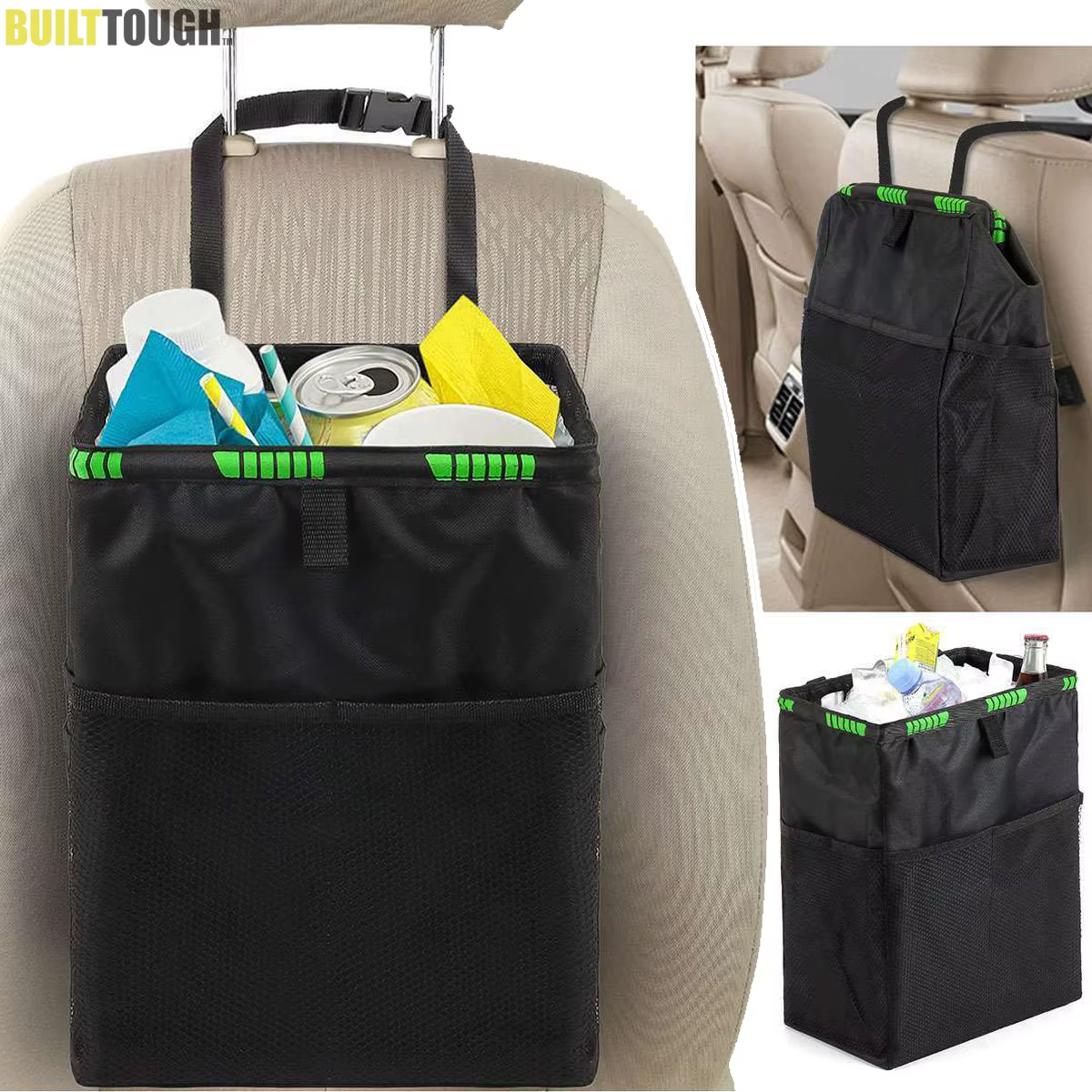 Poubelle de voiture pliable pour rangement intérieur, panier à déchets, organisateur, accessoires au