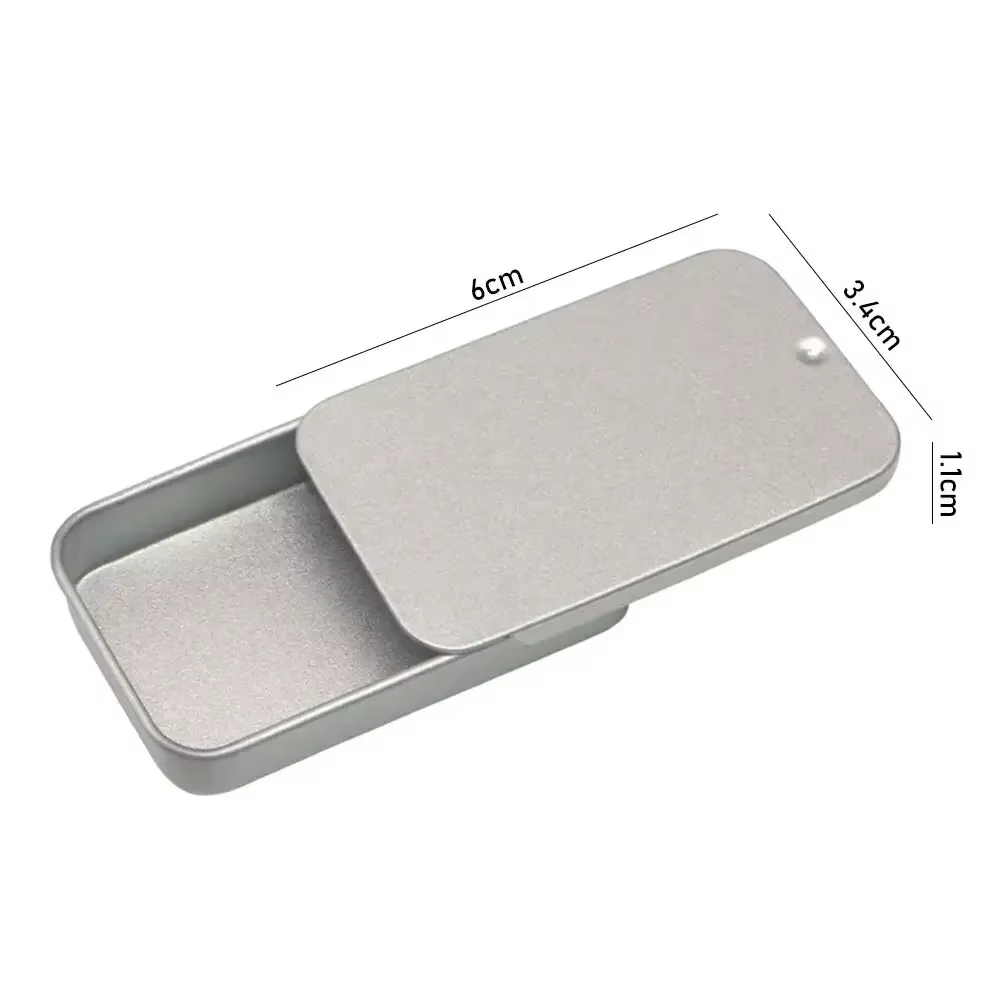 Nouvelle boîte de rangement rectangulaire en métal, couvercle rabattable en fer, boîte à boucles en