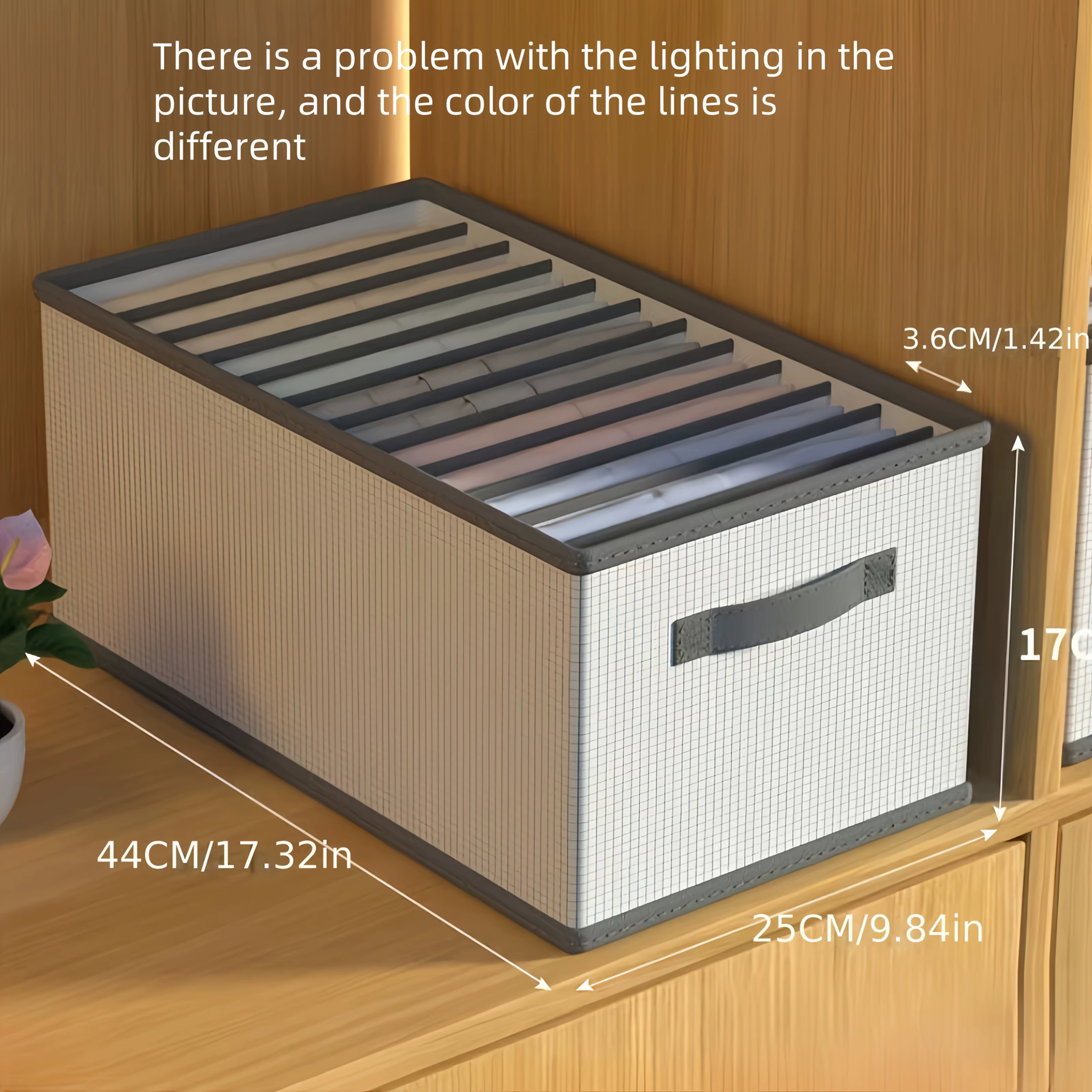 Organisateur de tiroir pliable en tissu avec poignées, boîte de rangement multi-compartiments pour v
