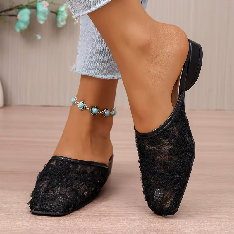 Chaussures à talons bas ultra-douces, style étranger de niche, respirantes, à bout fermé, fines et p