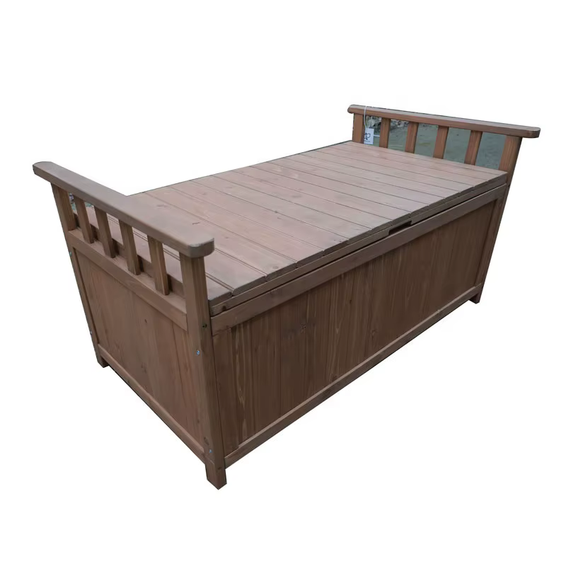 Banc extérieur en bois massif, siège de jardin en bois, boîte de rangement
