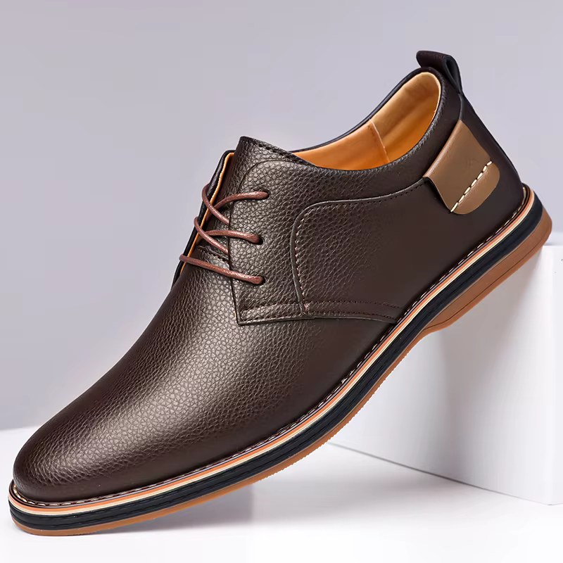 Chaussures en cuir pour hommes, confortables et respirantes, semelle souple antidérapante, pour la c