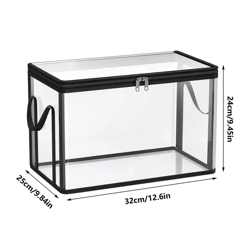 Boîtes de rangement pour livres, organisateur de livres transparent et étanche avec poignées et couv