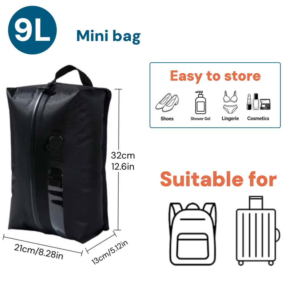 Sacs de rangement sous vide pour le voyage, cubes de compression étanches IP67 17L 34L, organisateur