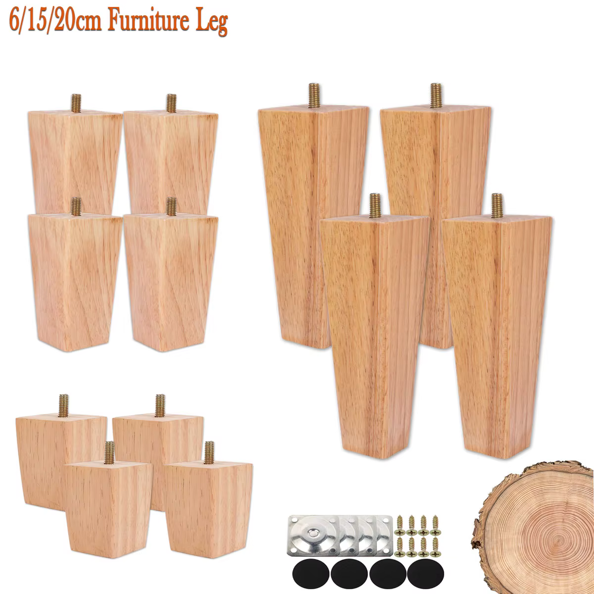 Pieds de meubles en bois naturel pieds de Table solides canapé armoires pieds lit Table chaise rempl