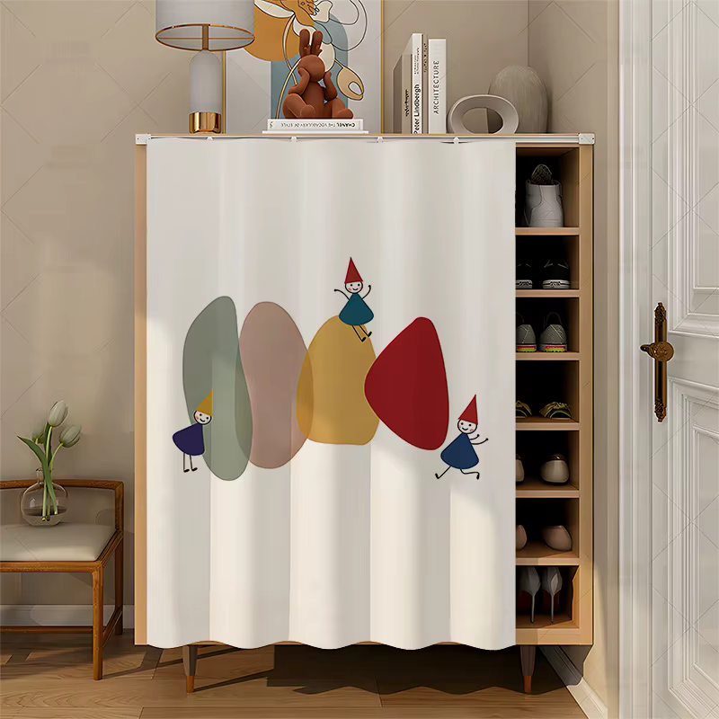 Rideau anti-poussière minimaliste VIKAMA, séparateur de rangement sans perçage, décoratif pour armoi