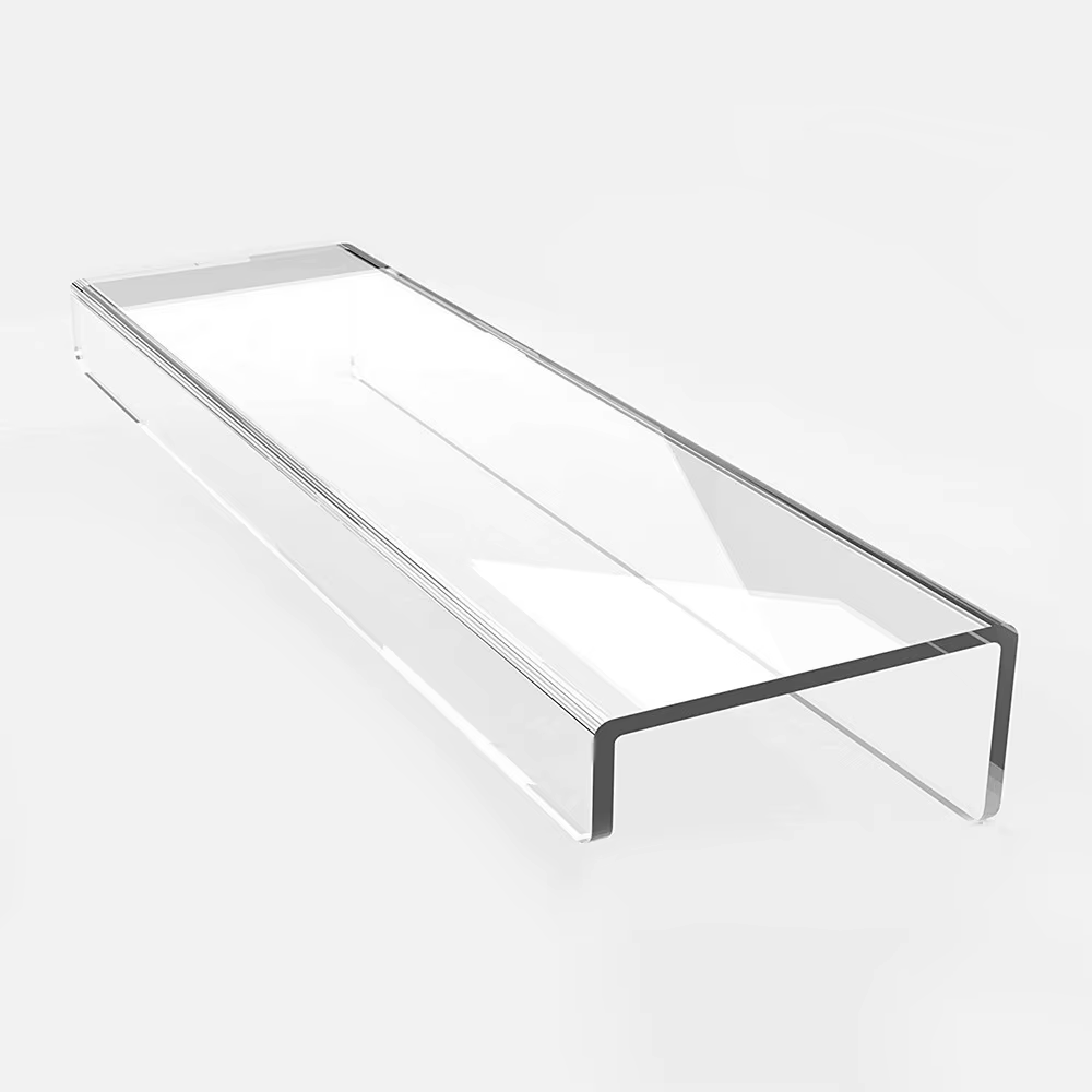 Étagère Murale Flottante en Acrylique Invisible de 15 Pouces, Présentoir Transparent en Forme de U, 