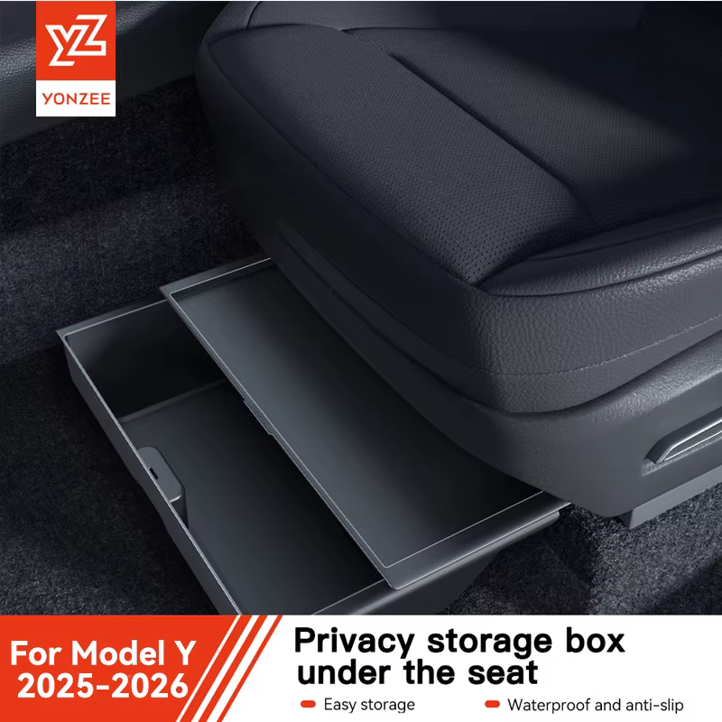 YZ Pour Tesla Model Y Juniper 2025-2026 Boîte de rangement sous siège, accessoires intérieurs de voi