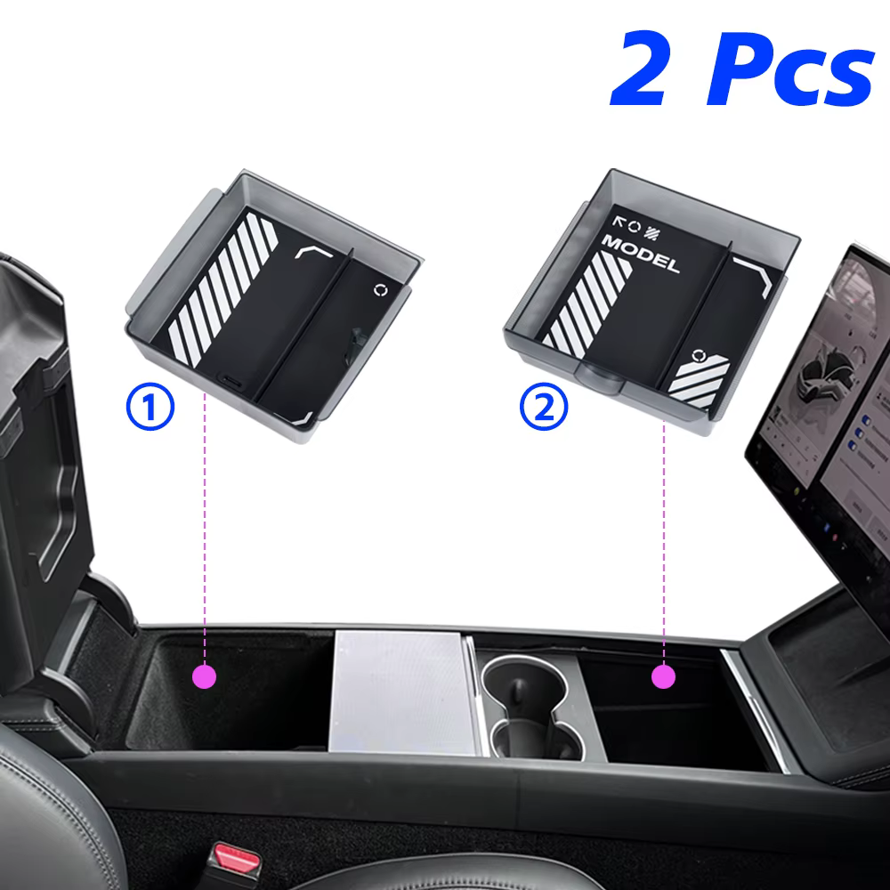 TEKSY Pour Tesla Nouveau Modèle 3 HIGHLAND 2025 2026 Boîte de rangement pour accoudoir de console ce