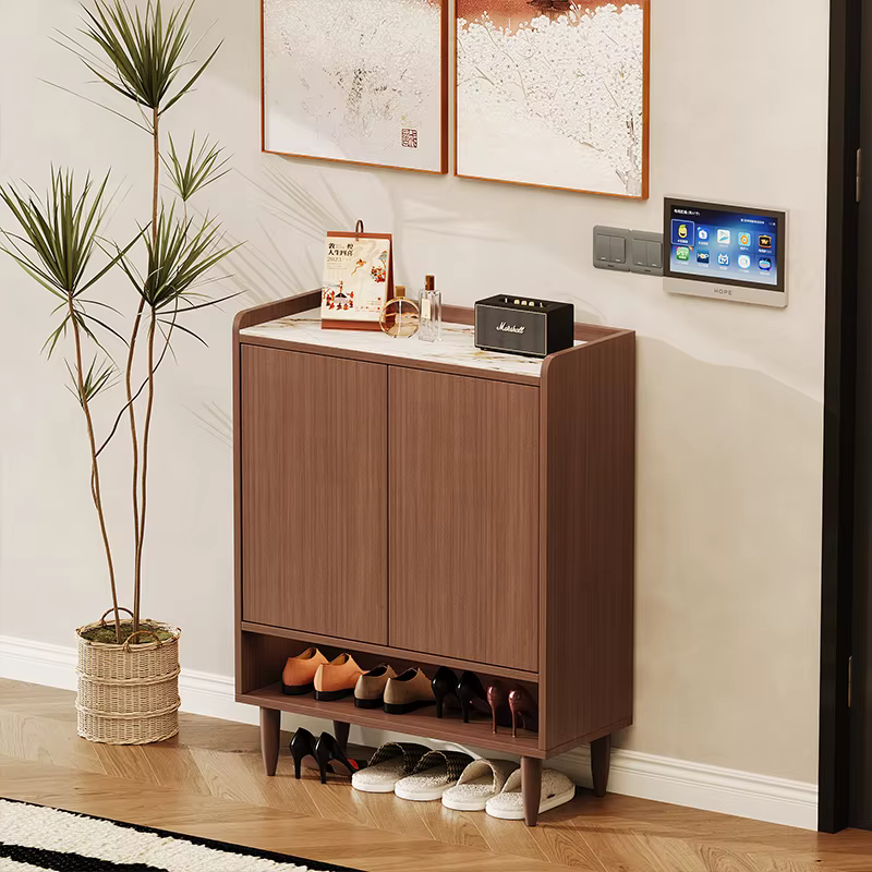 Salon Vintage chaussures étagère bois luxe gain de place étagère à chaussures système de rangement M