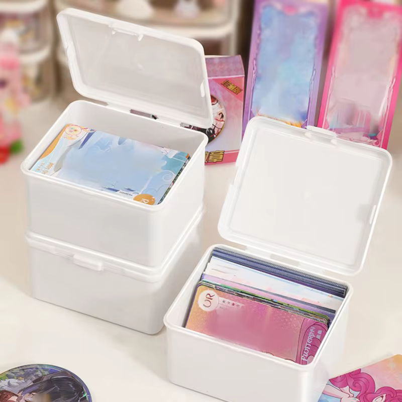 Boîte de rangement blanche, organisateur de rangement d'articles divers empilables avec couvercle, m