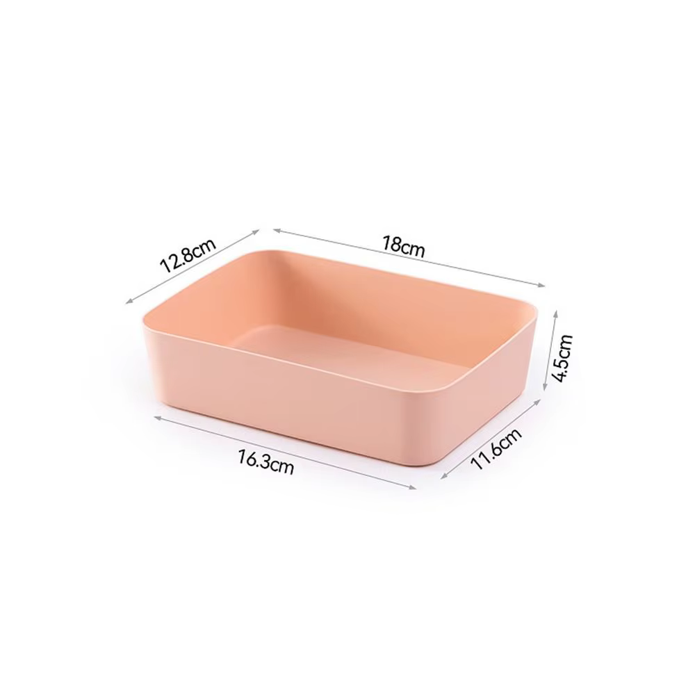 Boîte de rangement de bureau en plastique grande capacité, couleur unie, avec tiroirs, empilable, po