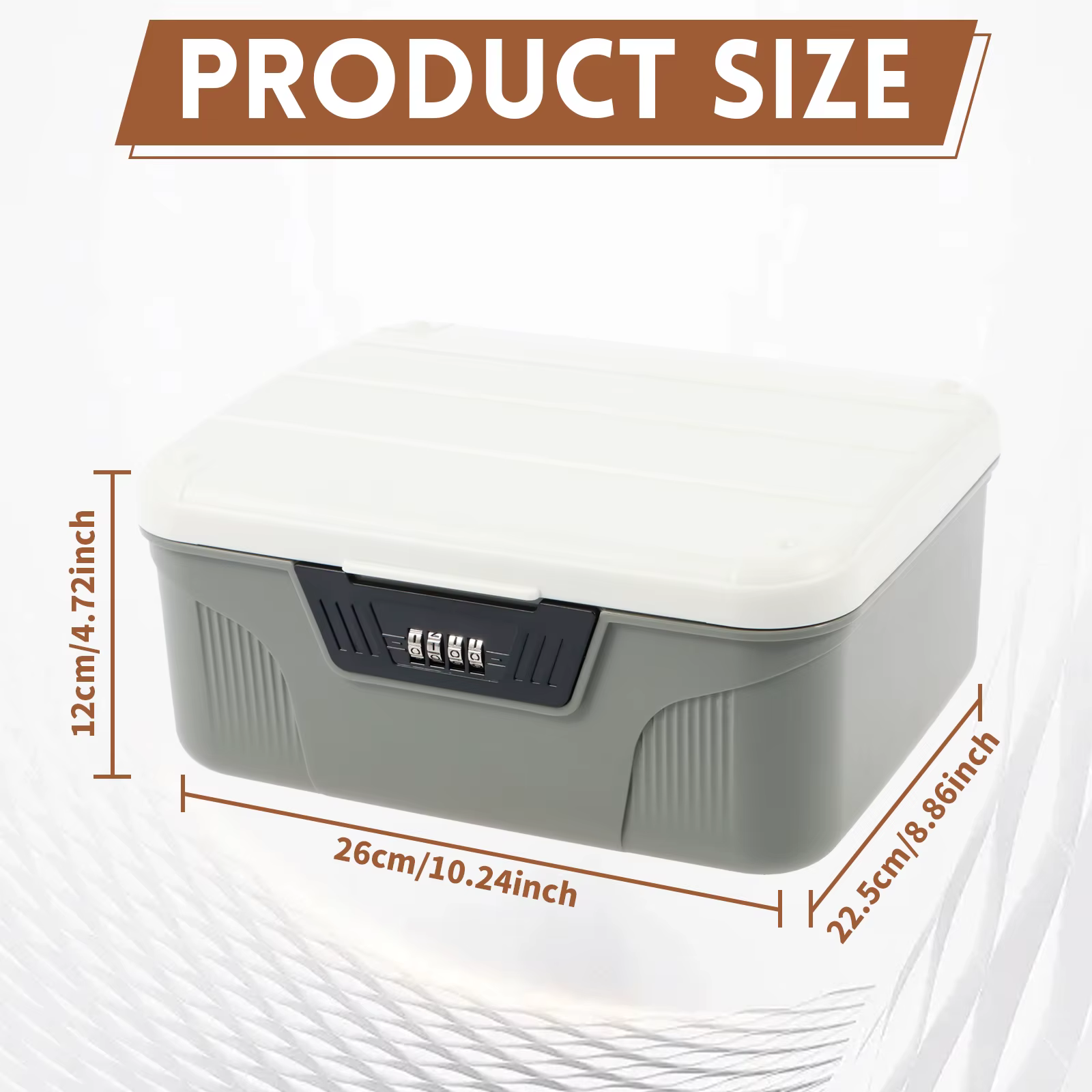 Boîte de rangement portable en plastique verrouillable avec serrure à code numérique, coffre-fort po