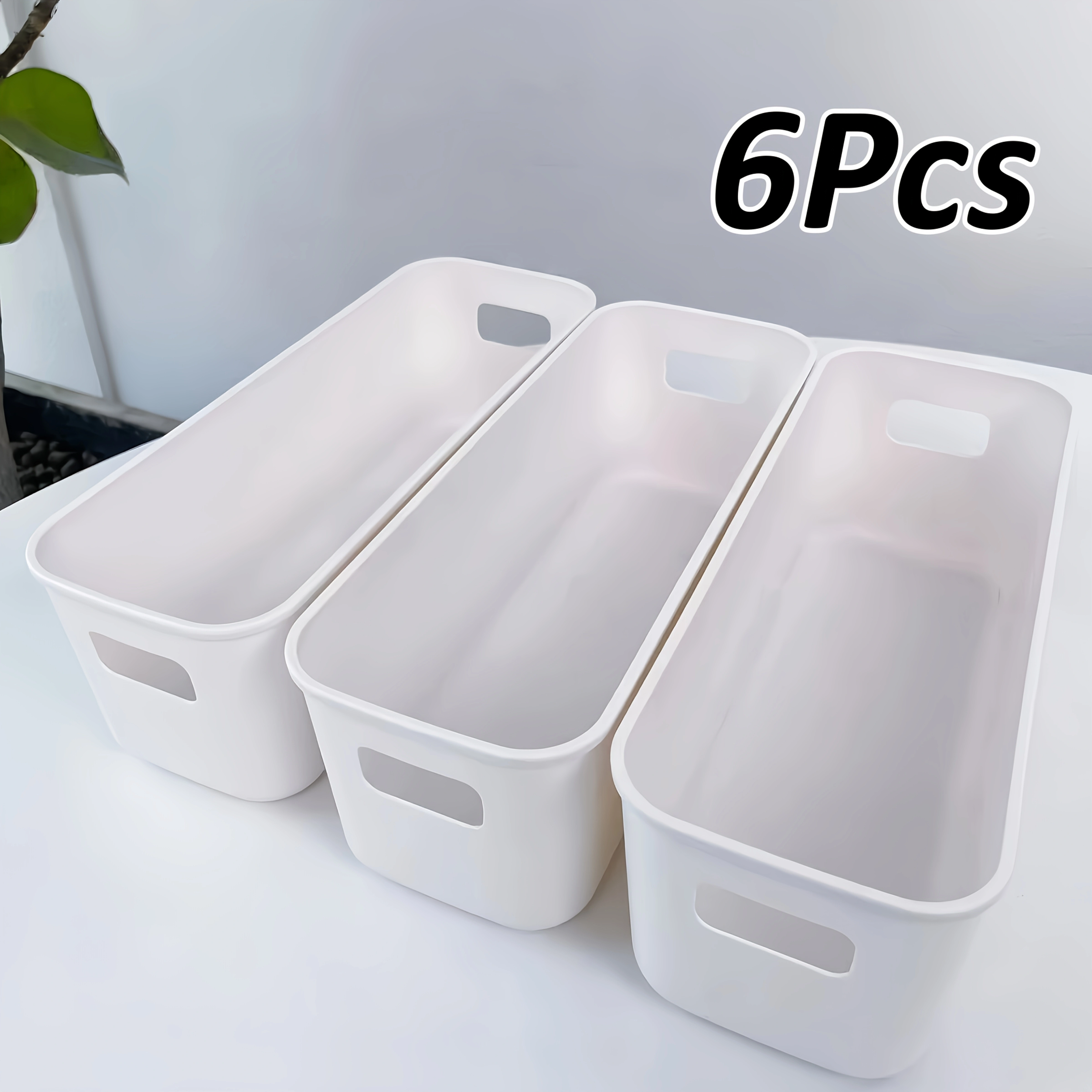 6 boîtes de rangement en plastique empilables - Boîtes de rangement multifonctionnelles pour la cuis