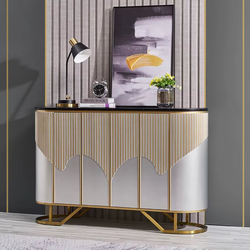 Salon Armoire De Rangement Design en métal grande vitrine buffet à vin luxe chambre Meuble De Rangem