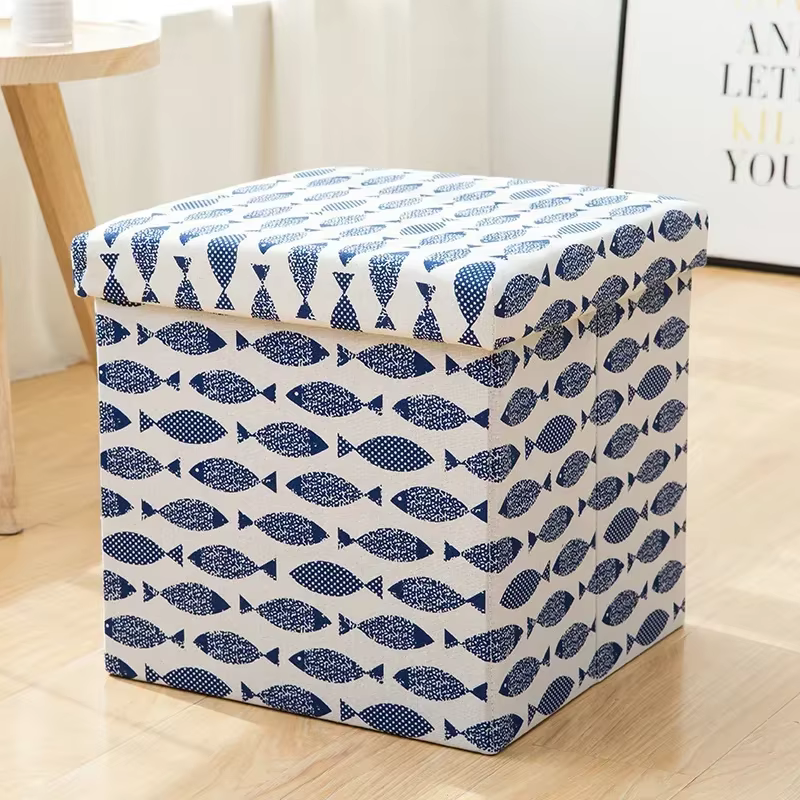 Boîte de rangement de canapé polyvalente, tabouret de pied de maison, meubles pouf multicolores, org