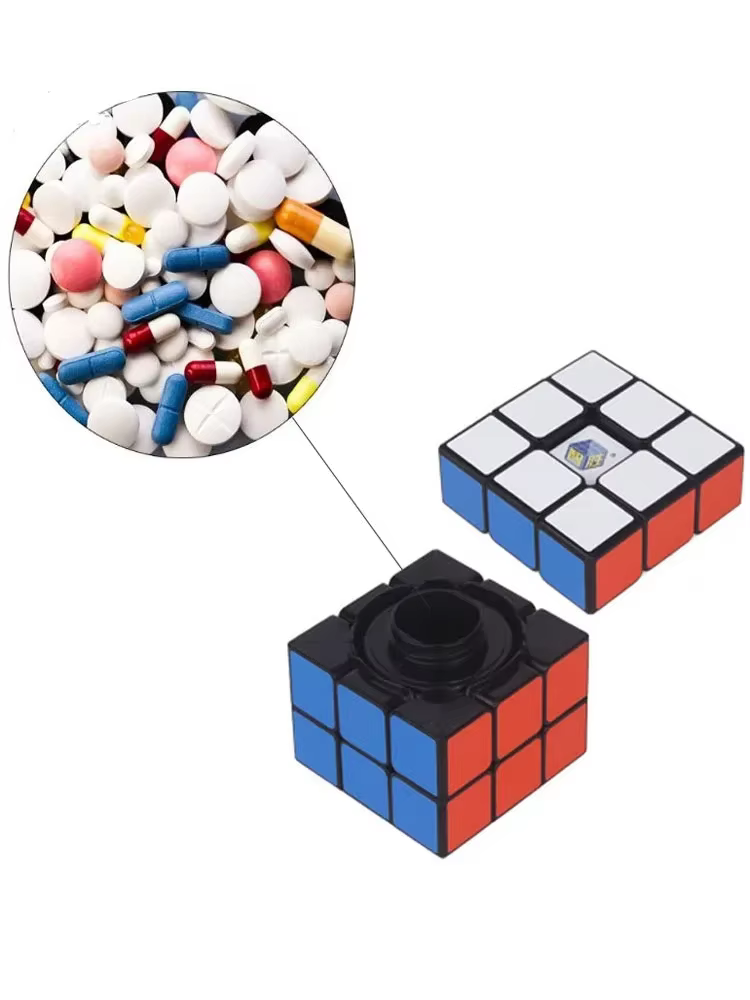 Boîte de rangement secrète pour objets, cube magique, coffre-fort de diversion, compartiment secret 