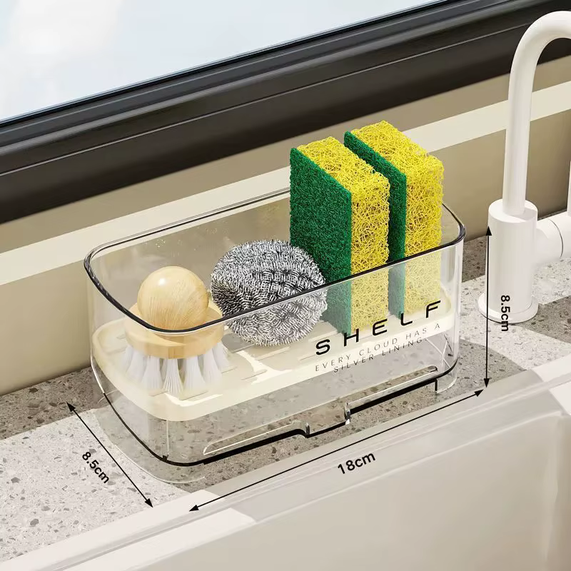 Porte-éponges pour évier de cuisine, avec étagère de Drainage et porte-serviettes, rangement sur com