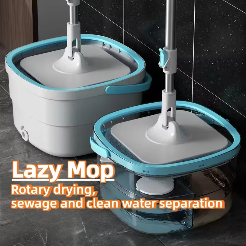Serpillères avec seau séparant l'eau sale de l'eau propre, rotation à 360 °, sans lavage des mains, 