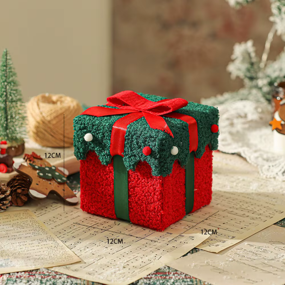 Boîtes cadeaux de noël avec nœud, jolies boîtes à bonbons aux pommes festives, boîtes décoratives en