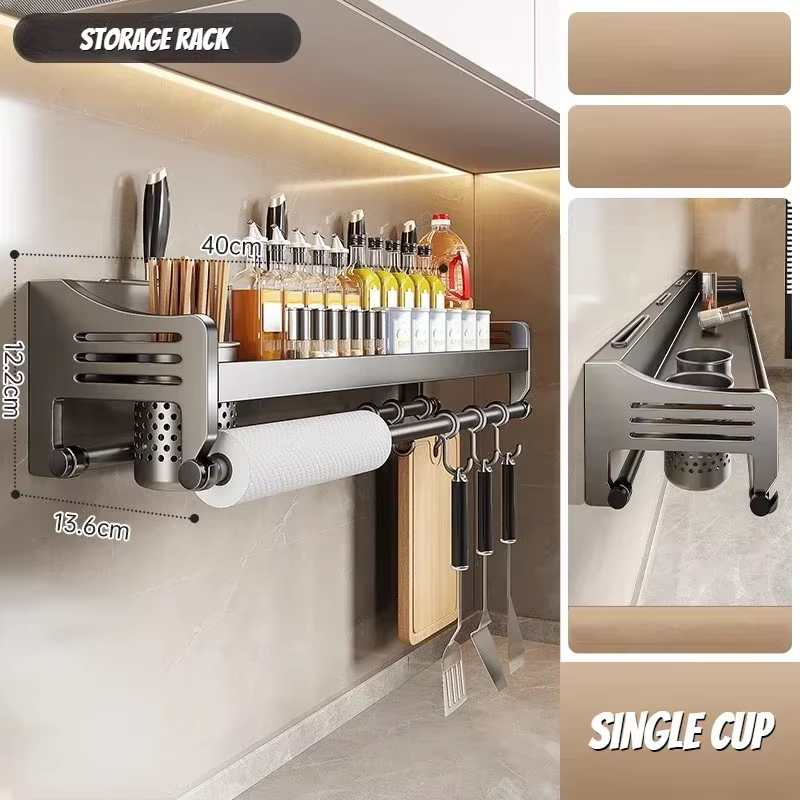 Étagère murale de rangement de cuisine, support de rangement d'épices, baguettes d'assaisonnement do