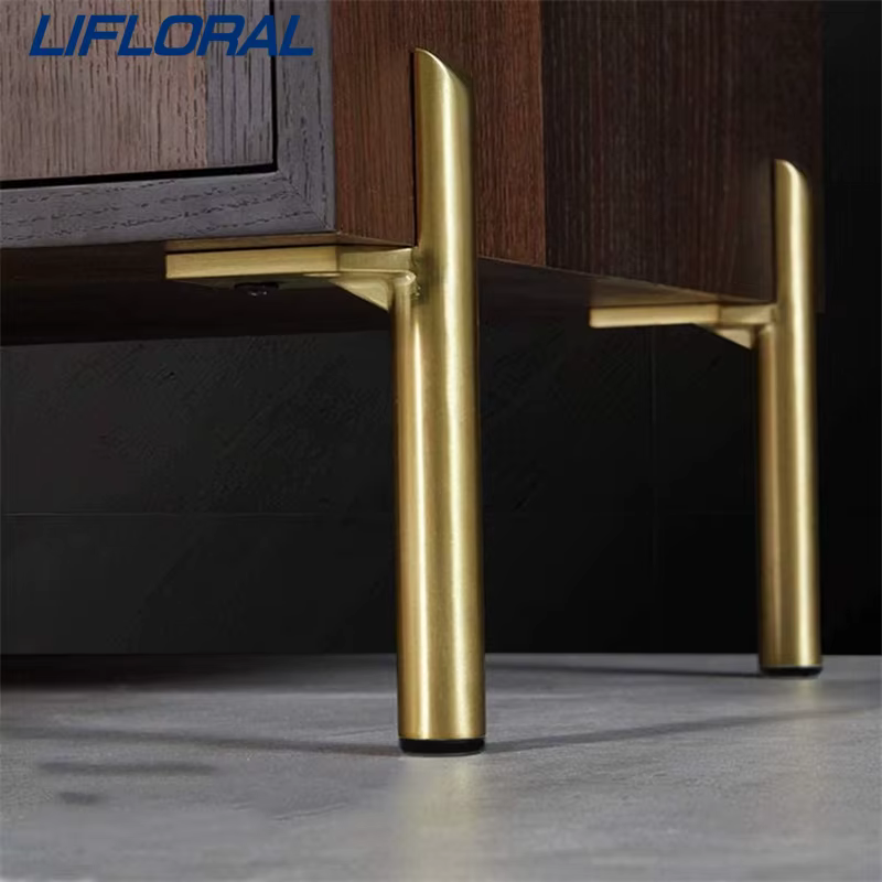 4 pièces lumière luxe métal épaissi salle de bain armoire meuble TV Table bord Support pieds canapé 