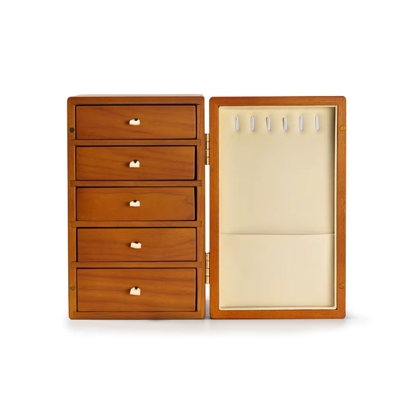 Oirlv Boîte de rangement à bijoux en bois, Organisateur de bijoux de bureau, Boîte à bagues et brace
