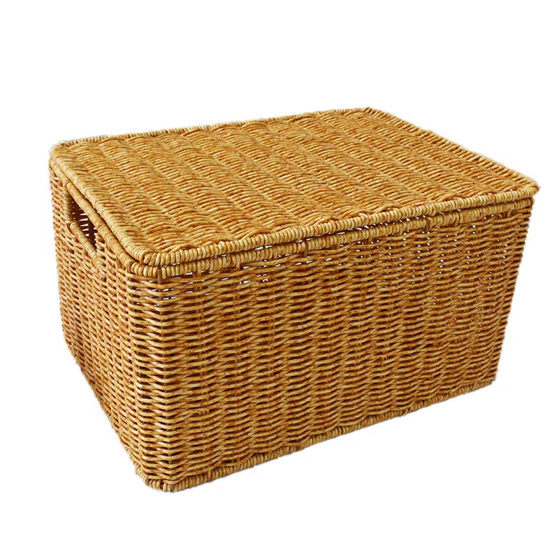 Boîte de rangement surdimensionnée en rotin tressé, boîte de rangement pour la maison, pour trier le
