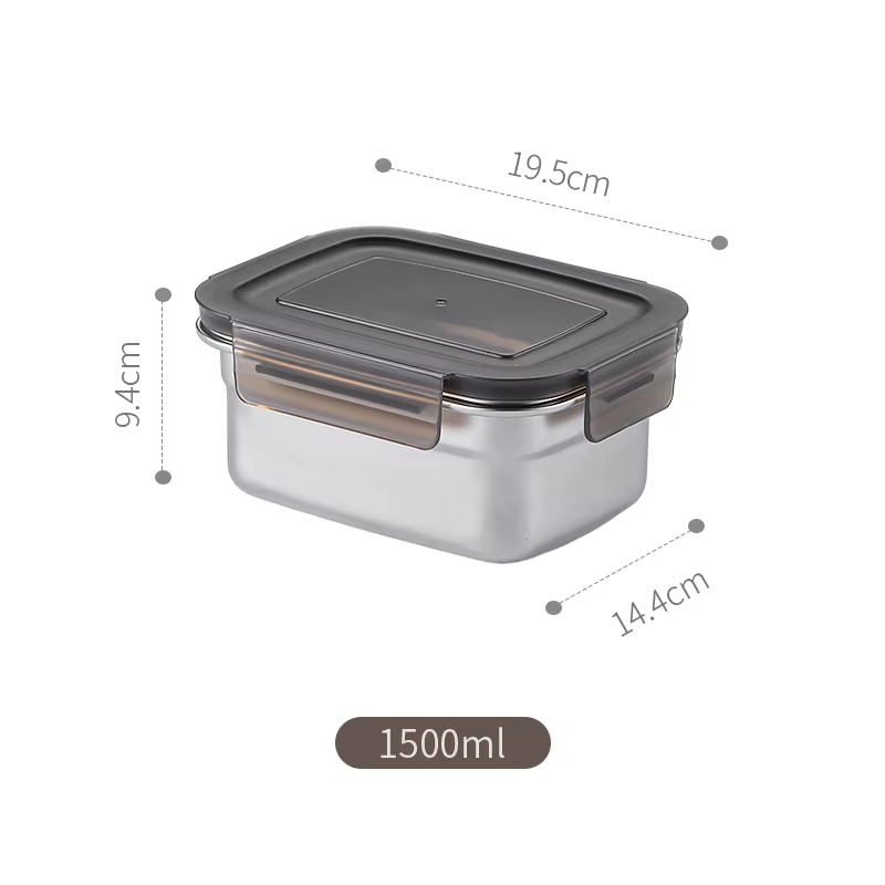 Boîte alimentaire hermétique en acier inoxydable 304, boîte à lunch portable, boîte de conservation 