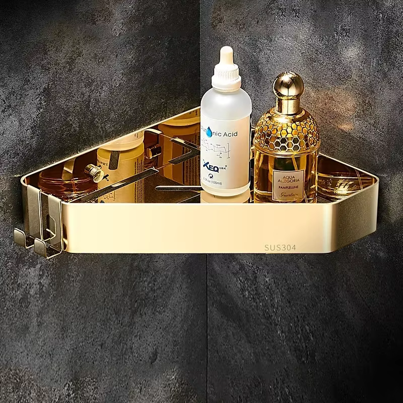 Étagères d'angle en acier inoxydable pour salle de douche, panier de rangement pour shampooing et so