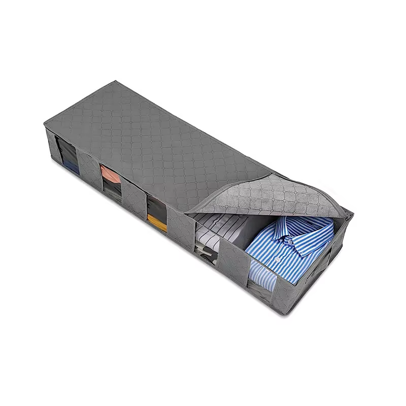 Sac de rangement pliable sous le lit pour vêtements, grand compartiment réglable, organisateur pour 