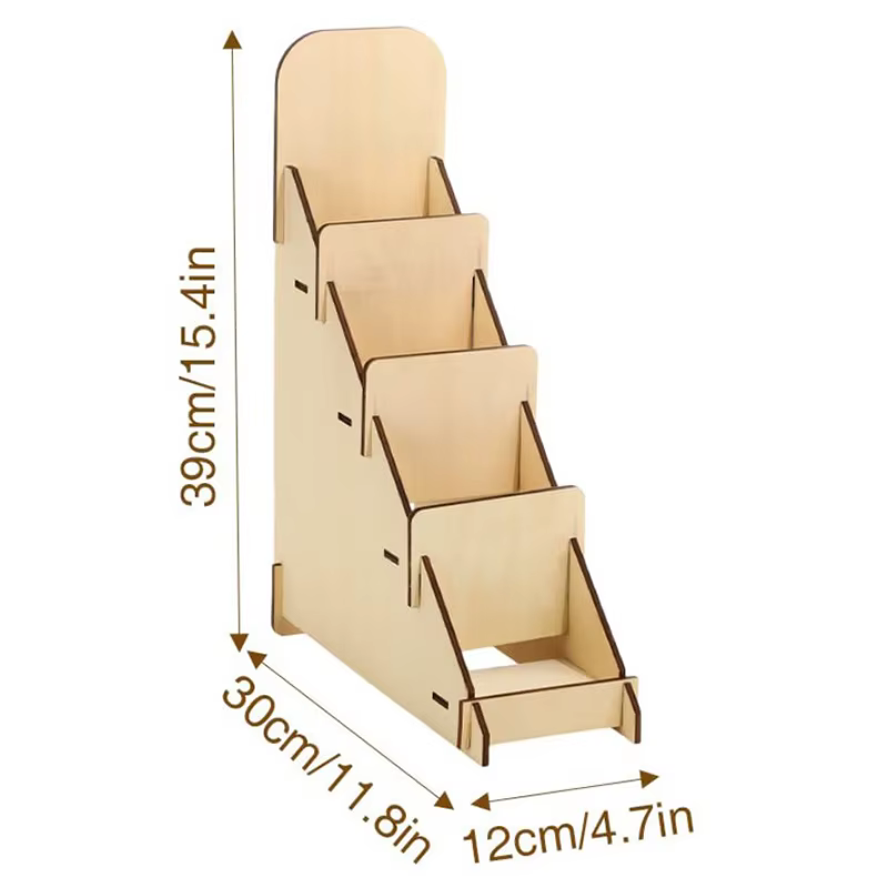 Présentoir de bureau en bois, étagère de rangement polyvalente pour cartes postales, photos et signe