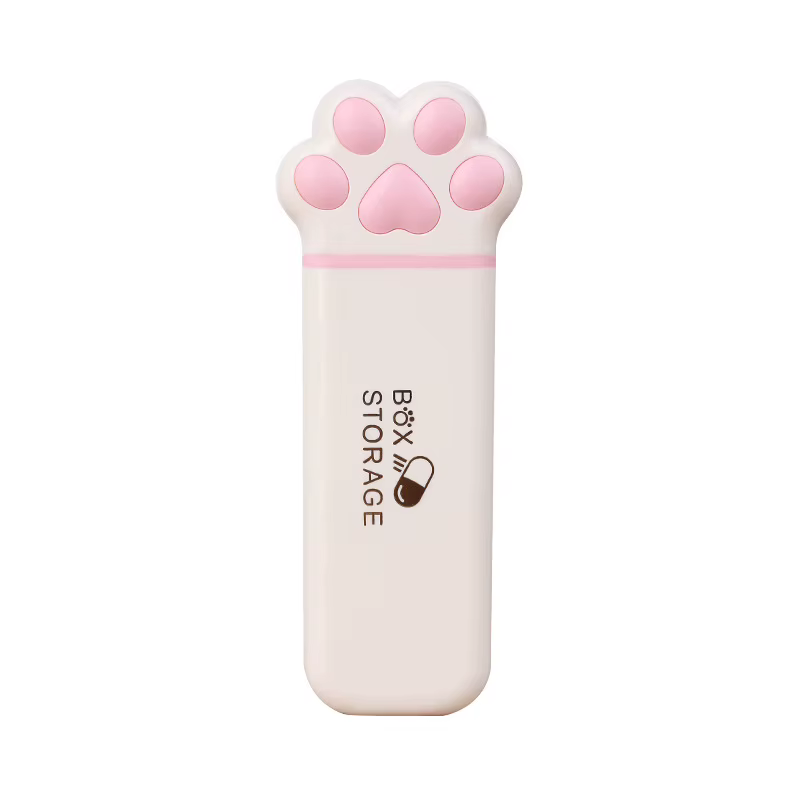 Mini boîte de rangement patte de chat, 1 pièce, Portable, petite taille, boîte d'un jour, multifonct