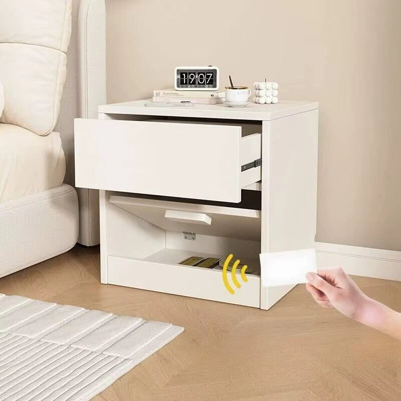 Serrure à carte magnétique table de chevet casier de rangement argent coffre-fort nordique maison ta