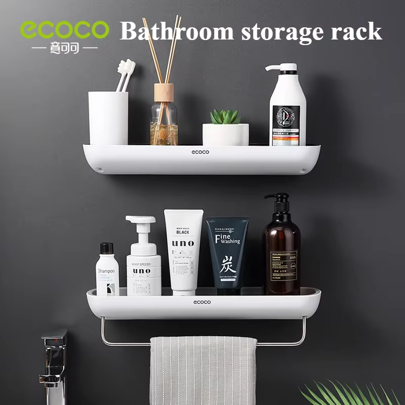 Étagères de salle de bain ECOCO, organisateur de rangement mural, étagère à serviettes, support à sh