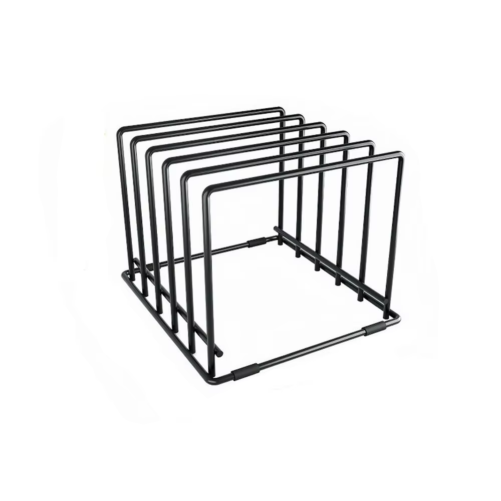 Étagère de rangement pour casseroles en métal robuste, résistante à la rouille, avec 5 fentes, gain
