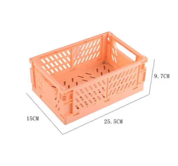 Caisse de rangement pliable en plastique, panier pliable, empilable, mignon, maquillage, bijoux, jou
