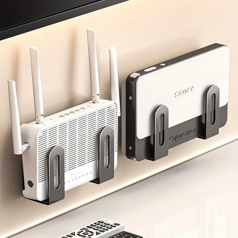 Étagère murale à double couche - adaptée aux routeurs, aux modems Wi-Fi, aux décodeurs et à la gesti