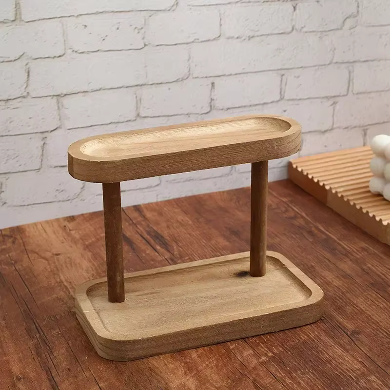Étagère de rangement en bois à 2 niveaux, organiseur de bureau, présentoir de bureau, support de ran