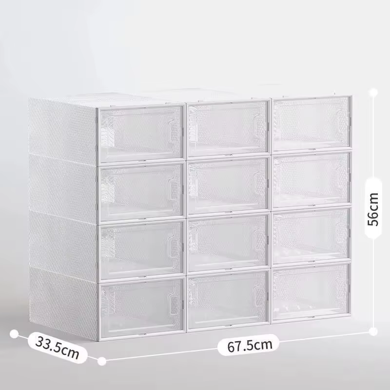 Boîte de rangement de chaussures de grande capacité 12 pièces, boîte de rangement de chaussures empi