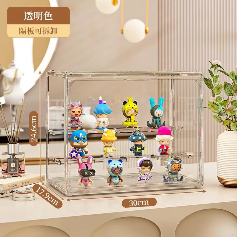 Présentoir en acrylique à trois couches, boîte de rangement aveugle, grande capacité anti-poussière,