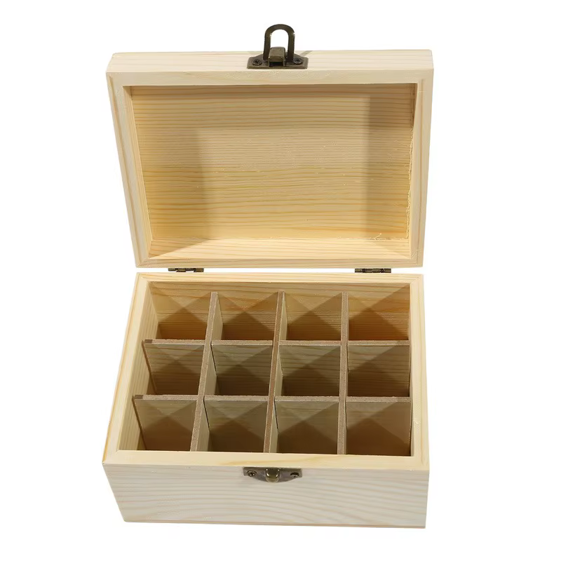 Boîte de Rangement en Bois pour Huiles Essentielles, Conteneur d'Aromathérapie HI, 12/25 Fentes