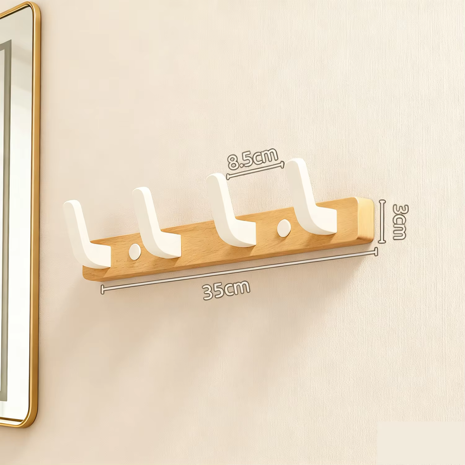 Porte-manteau mural, étagère d'entrée, cintre mural pour serviettes, patères en bois, support de ran