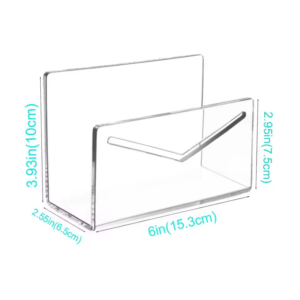 Organisateur de courrier porte-lettres de bureau en acrylique, organisateur de lettres de courrier t