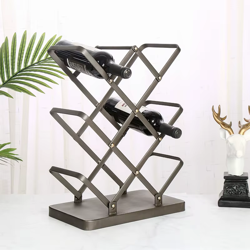 Étagère en fer vintage européenne, design géométrique moderne en diamant, étagère de rangement, four