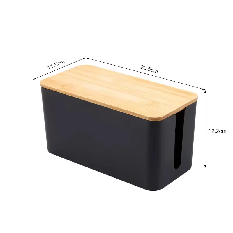 Boîte à fils Simple et créative, couvercle en bois de bambou, boîte de gestion des câbles, panneau d