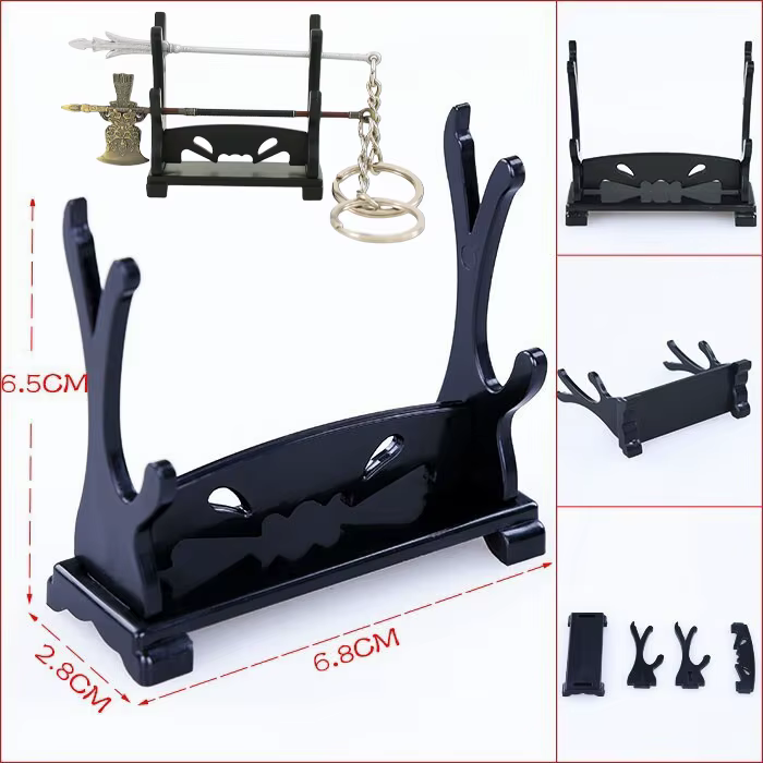 Étagère à 3 Niveaux en Bois pour Épée de Katana, Support T1, Présentoir de Sol Japonais, Support de 